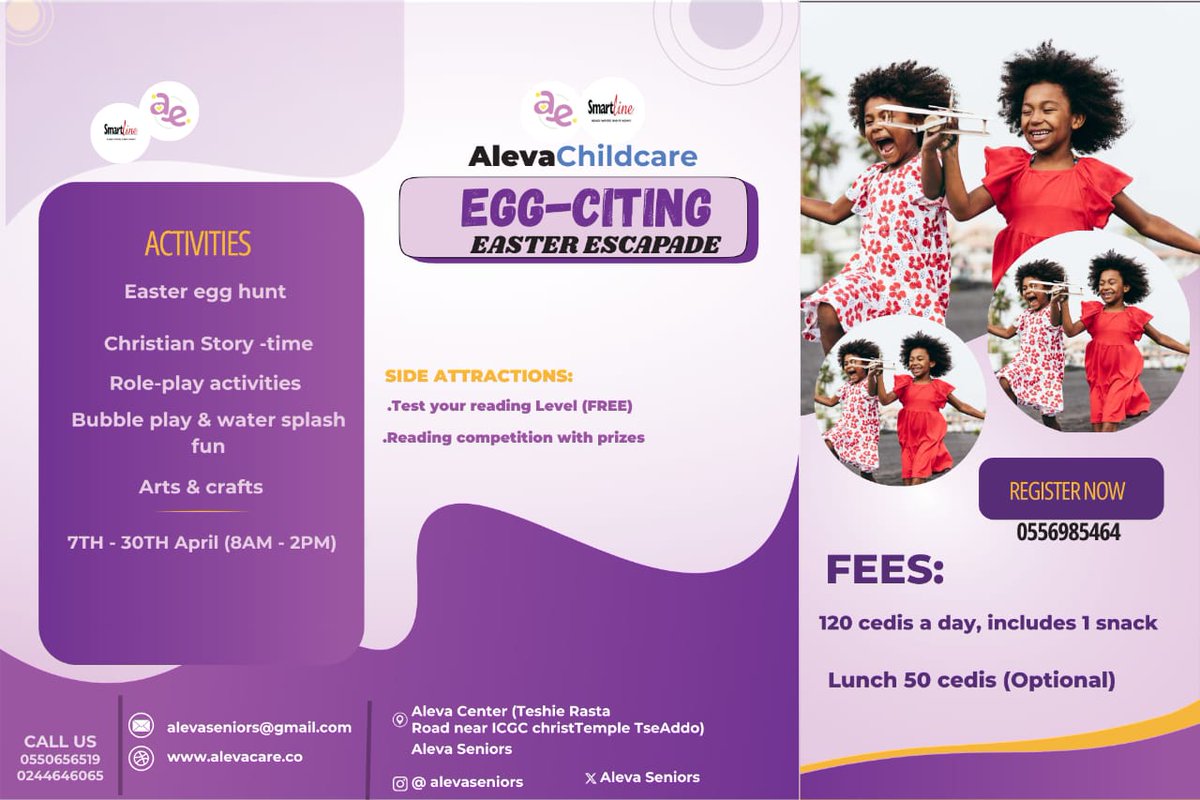 Elkanah_107's tweet photo. Easter Escape with Aleva Childcare.Bring your wards for an exciting time. #Aleva. kindly retweet https://t.co/kzRj23CTZM