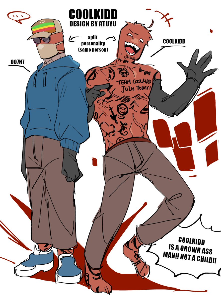007n7 and C00LKIDD but my design!
This design is not related to any Roblox games/lores.
He is a grown ass man. 