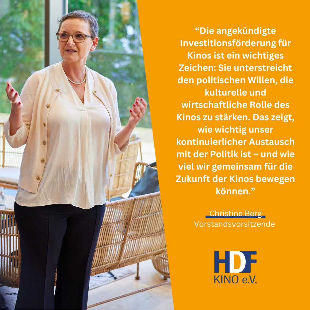Jetzt gilt es, mit den politischen Verantwortlichen eine sinnvolle Ausgestaltung u. eine ausreichende finanzielle Ausstattung der #Kinoförderung zu erarbeiten – damit #Kinos in Stadt und Land gleichermaßen von diesem politischen Rückenwind profitieren können. #zukunftkino