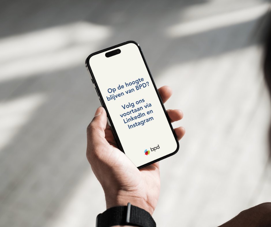 Via social media op de hoogte blijven van BPD? 👉 Wij nemen binnenkort afscheid van dit platform. Ga voor social updates over BPD en meer inspiratie over gebiedsontwikkeling naar onze LinkedIn: linkedin.com/company/bpdnl en onze Instagram: instagram.com/bpd_nl/