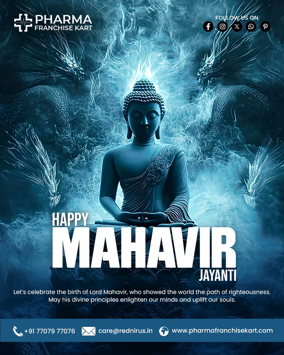 pharmapcdkart's tweet photo. May Lord Mahavir’s divine teachings light up our lives and guide us on the path of truth, non-violence, and compassion. Wishing everyone a blessed and peaceful Mahavir Jayanti! 🙏

#MahavirJayanti2025 #mahavirjayanti #mahavirswami #HappyMahavirJayanti #PeaceAndNonViolence https://t.co/4MJVWu8yRM