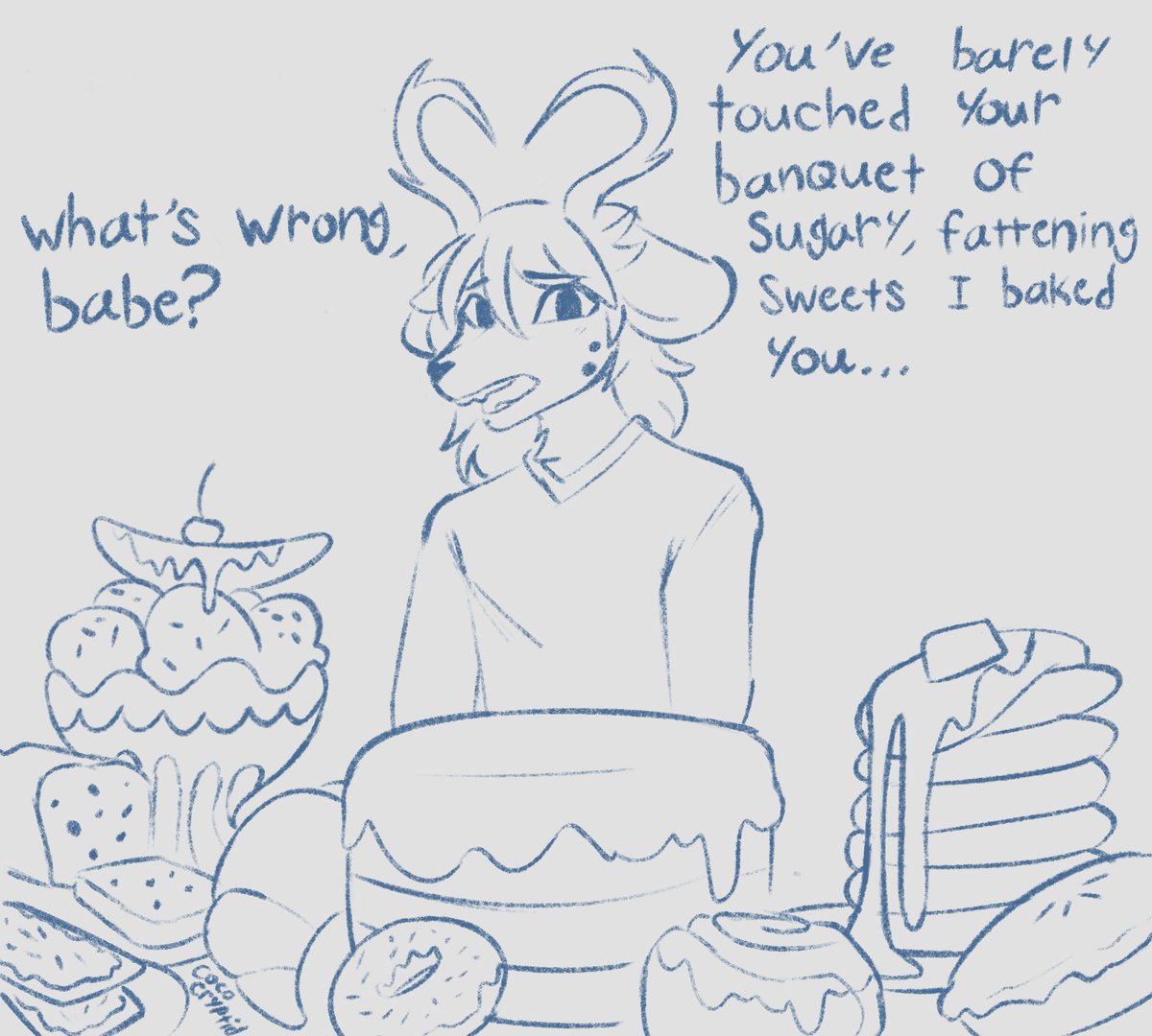 CocoCryptid's tweet photo. Me and who?
(Jk this is a stupid drawing, do not the deer) https://t.co/rVBri4FFFy