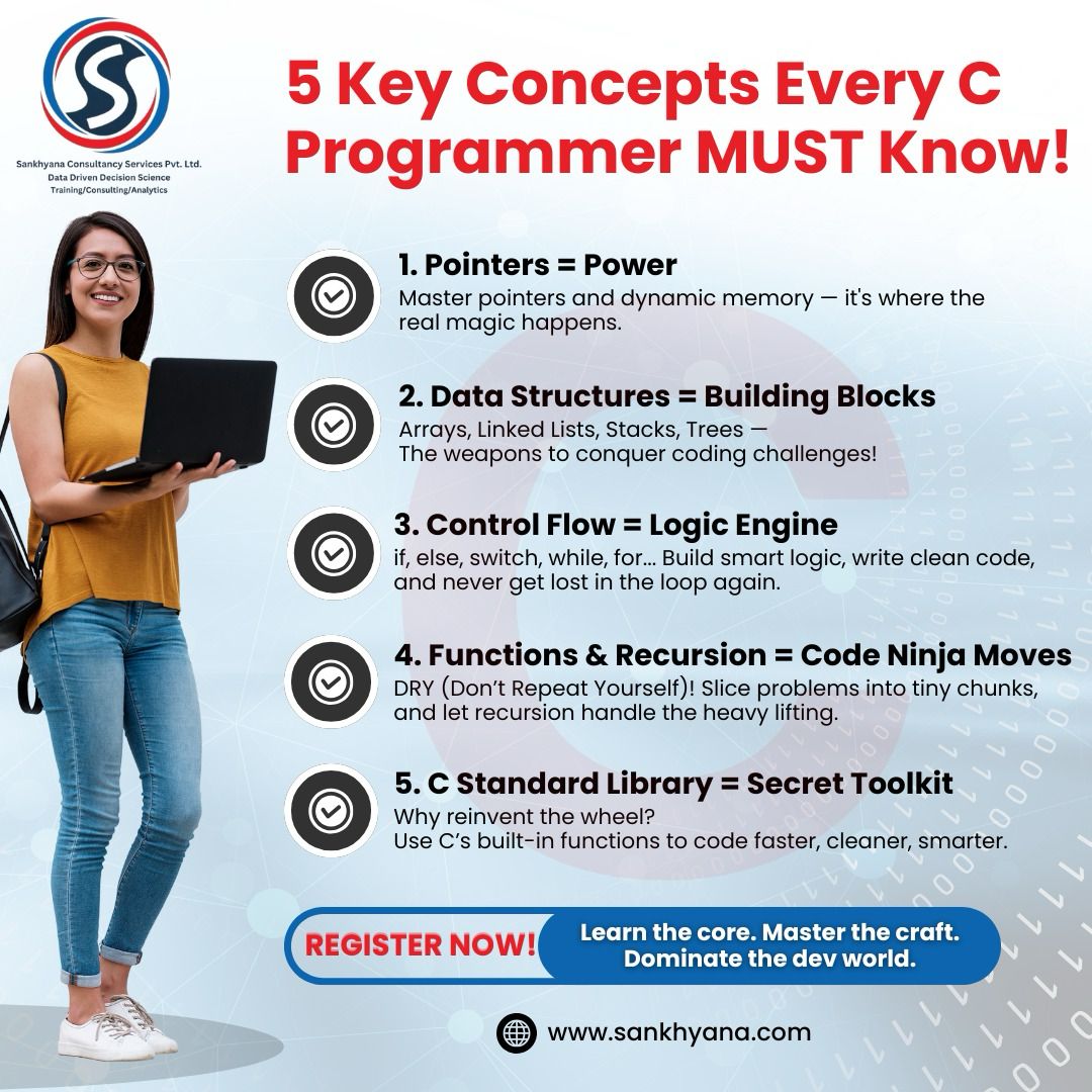 sankhayana's tweet photo. Master pointers 🔗, memory management 🧠,data structures 📊,and syntax precision 🎯.
Register here: 🔗 https://t.co/wqRSStcKJn
+91 8951836403
trishita.choudhary@sankhyana.com
#CProgramming #CodeLife #ProgrammingBasics #PointersInC #DebuggingSkills #sankhyana https://t.co/xZB8r2jraY