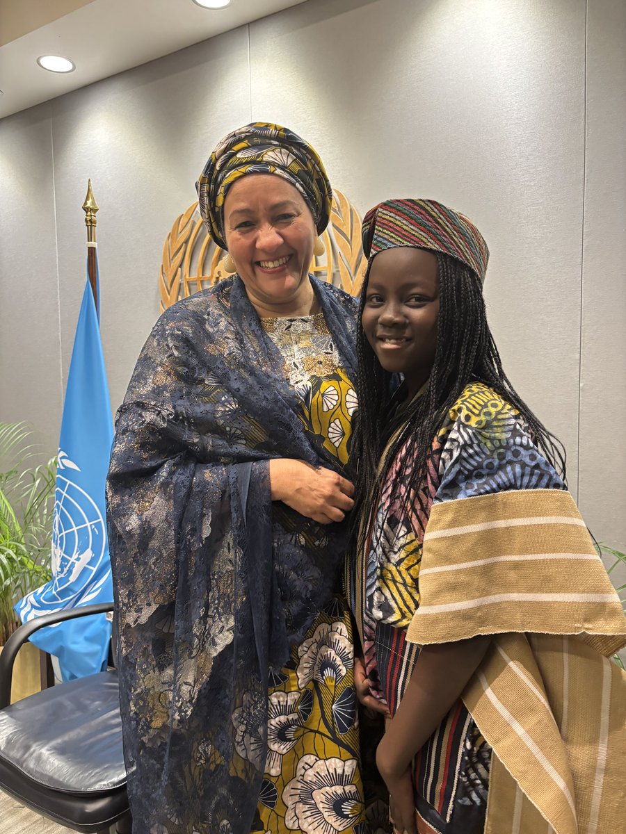 Tunde_OD's tweet photo. The Deputy Secretary General of the United Nations @AminaJMohammed hosted our champions afterwards to a beautiful evening at the @UN HQ in New York City.

She was incredibly kind,thoughtful and had special gifts for the children. An experience of a lifetime. https://t.co/vuwW62usGH