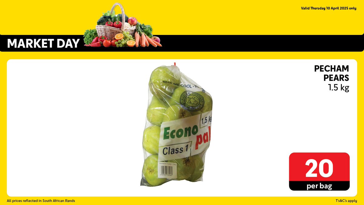 Makro_SA's tweet photo. Fresh, crisp, and full of goodness! 🥦🍎
Market Day is here to lift your mood with the best nature has to offer.
From farm to trolley, shop the freshest fruits and veggies in-store at Makro.

#MakroMood #FreshFinds #MarketDayMagic https://t.co/QejvRJXOUr