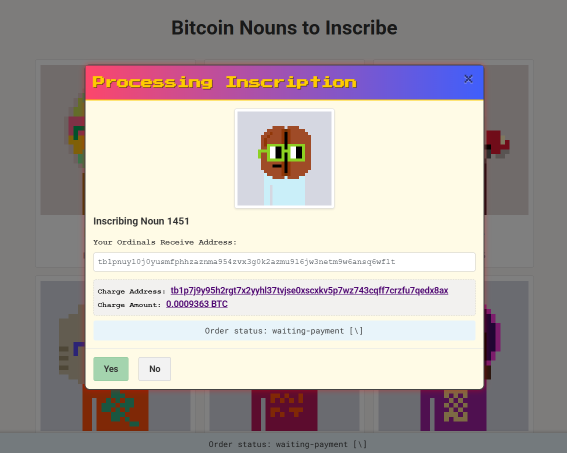 Bitcoin_Nouns's tweet photo. Preview of the upcoming Bitcoin Nouns webapp ⌐◨-◨ https://t.co/WSoCAAXKQ7