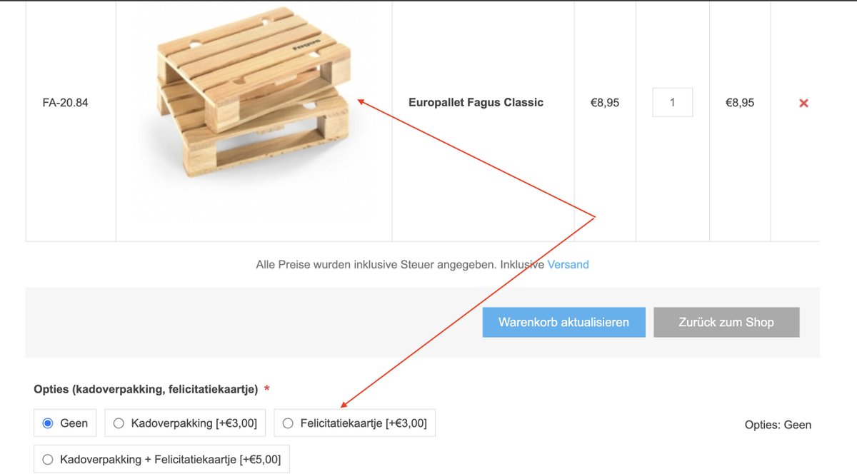 Include greeting card with Euro pallet order (in the webshop of Euro pallets and other similar stuff). Yeah, totally makes sense... Because why not?