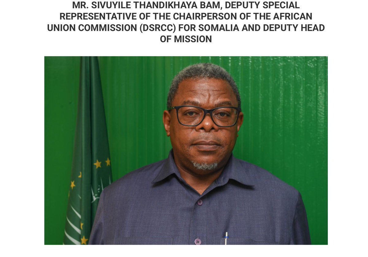easttowestt 🌍 on X: "The international community is tired of the endless road maps to nowhere and billions of dollars spent for no returns The current head of AUSSOM Mr.Sivuyile Bam is