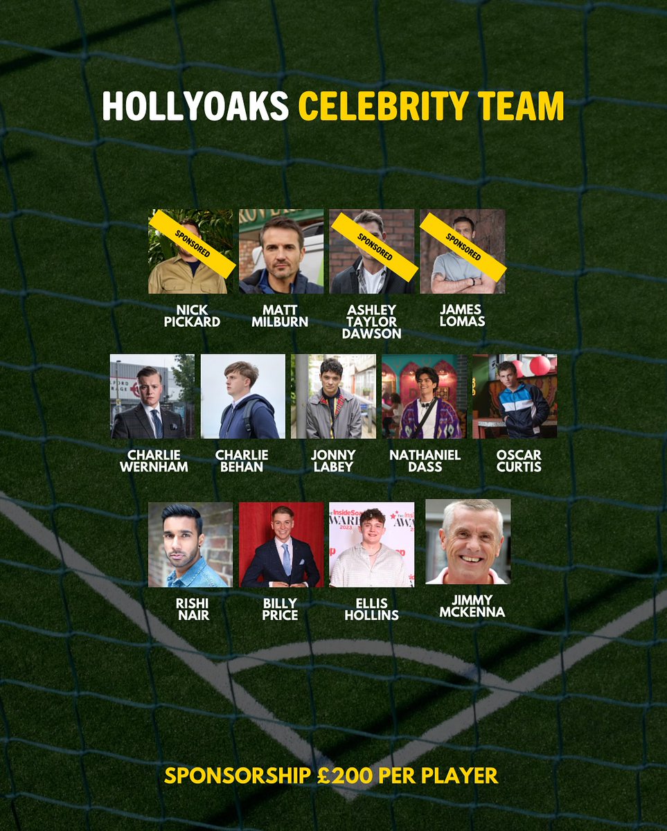 BackOnside's tweet photo. In just four weeks, our Back Onside Select Team will be playing Nick Pickard’s @Hollyoaks  Celebrity Team at @Oriamscotland, with all proceeds going to Back Onside. Not long to go! ⚽️

We still have player sponsorships available for both teams - so if you or your company are looking to support a great cause while promoting your business, please do get in touch on info@backonside.com

For spectator tickets - https://t.co/QfkCnzk6zI 🙌🏽