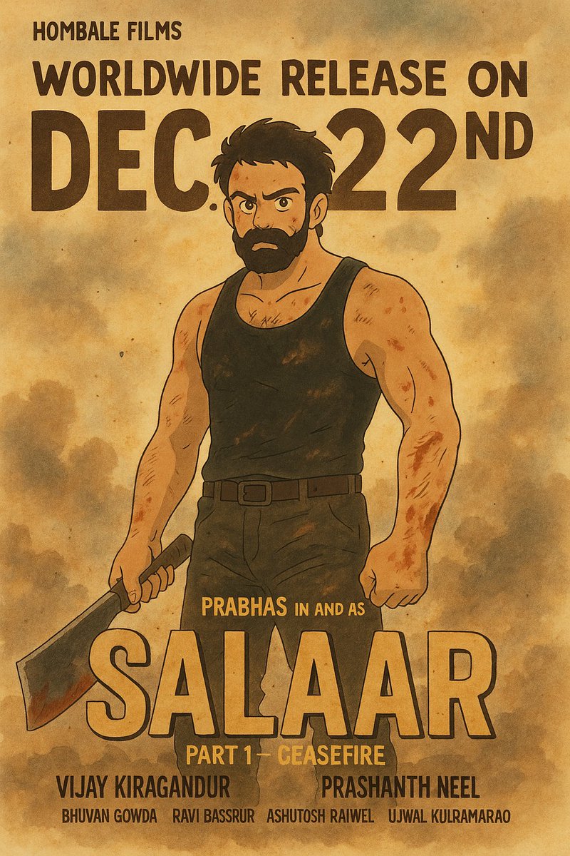 Movieedits62's tweet photo. #SalaarCeaseFire  #ghiblistyle 
#Prabhas  #SalaarReRelease https://t.co/4jS39dqgeD