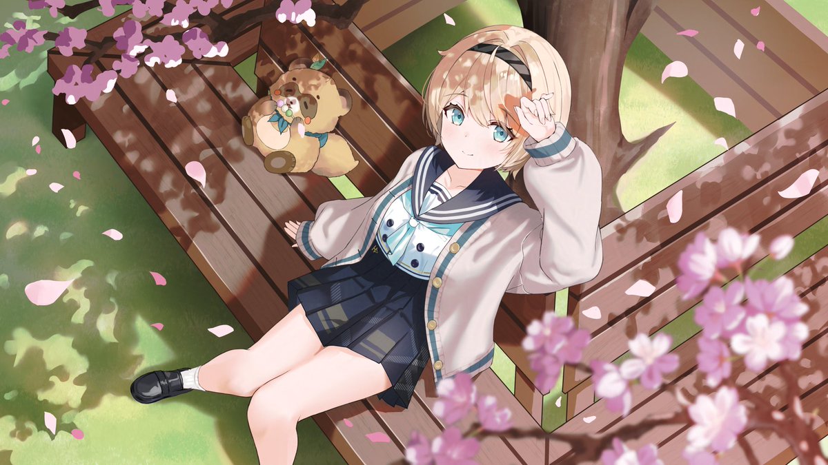 お花見ござる
 #いろはにも絵を

※個人で楽しむ用途に限り、壁紙として使って頂いてもOKです！