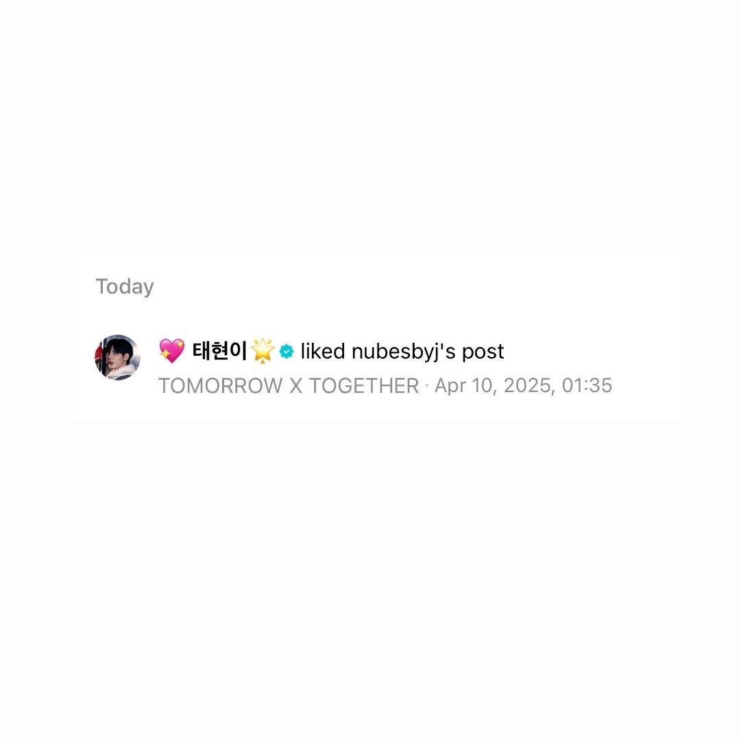 nubesbyj's tweet photo. Taehyun liked my post 🥹 
 
“We’ve made it this far. We’ve made it. My happiness and I. TXT’ spanish is perfect, I really liked it. Thank you for singing so many songs. I felt so loved by TXT. Please come again, I will be MOA forever. 🤍🇲🇽” https://t.co/E6a8ZdNk6a