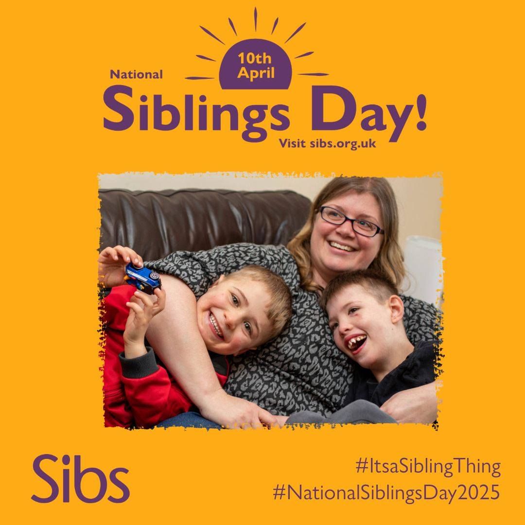 Today is #NationalSiblingsDay2025, organised by the charity Sibs - for brothers and sisters. Ideas and resources on their website to help you mark the day together buff.ly/aqgDn5Q 

Did you know that siblings are always welcome to join in with JIGSAW's family activities?