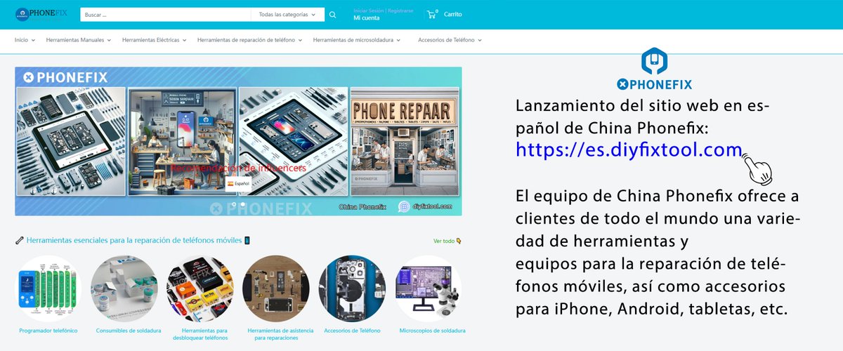 phonefix2454's tweet photo. Lanzamiento del sitio web en español de China Phonefix: https://t.co/QWNjfYWwF3 

#PHONEIFX #diyfixtool #ApplePhoneFix #iPhoneIssue #iPhoneProblem #reparacióndecelulares
#reparacióndeteléfonoscercademí #reparacióndeteléfonosmóvilescercademí #reparacióndebateríasdecelulares https://t.co/xSYoHctoZo