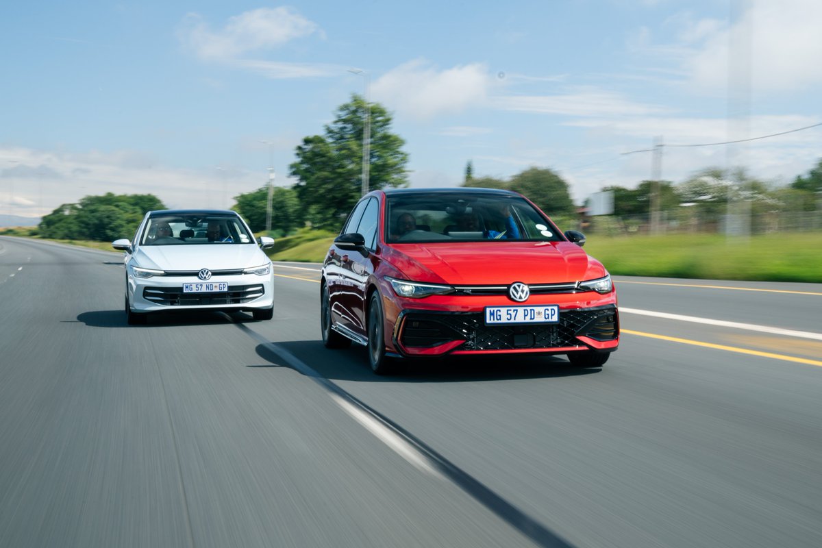 VWGAnews's tweet photo. We're back for round 2 of the @VolkswagenSA Golf Media Launch!
Joburg’s media are once again behind the wheel of the #VWGolf2025, experiencing its powerful 110kW 1.4 TSI engine & stunning IQ.LIGHT LED Matrix headlights.
The Golf legacy evolves.
#GolfPressLaunch #TheIconIsBack https://t.co/X7kZrpYaeD