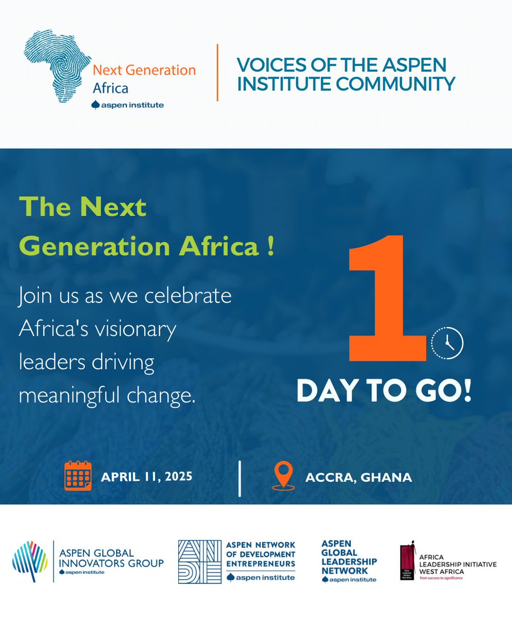 1 day left! 
What’s next for Africa’s climate, economy, and community-led innovations? Let’s discuss at #NextGenAfrica2025.