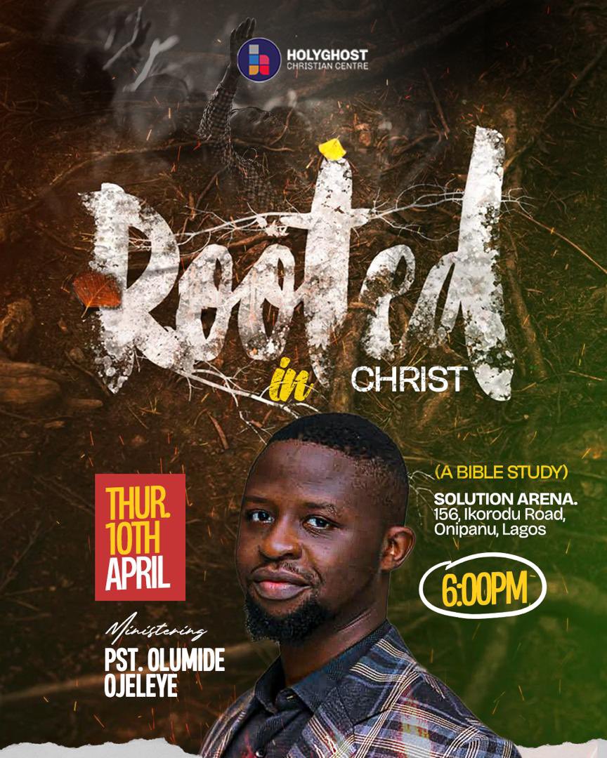 hcchq's tweet image. Join us this evening for an uplifting time of worship and Bible study on the theme; Rooted in Christ with @olumideswitch . 
Time:6pm
Venue: HCC Solution Arena 

Do not miss today’s service. Invite your friends and family. 

#hccsolutionarena #biblestuddy #supernaturalharvest