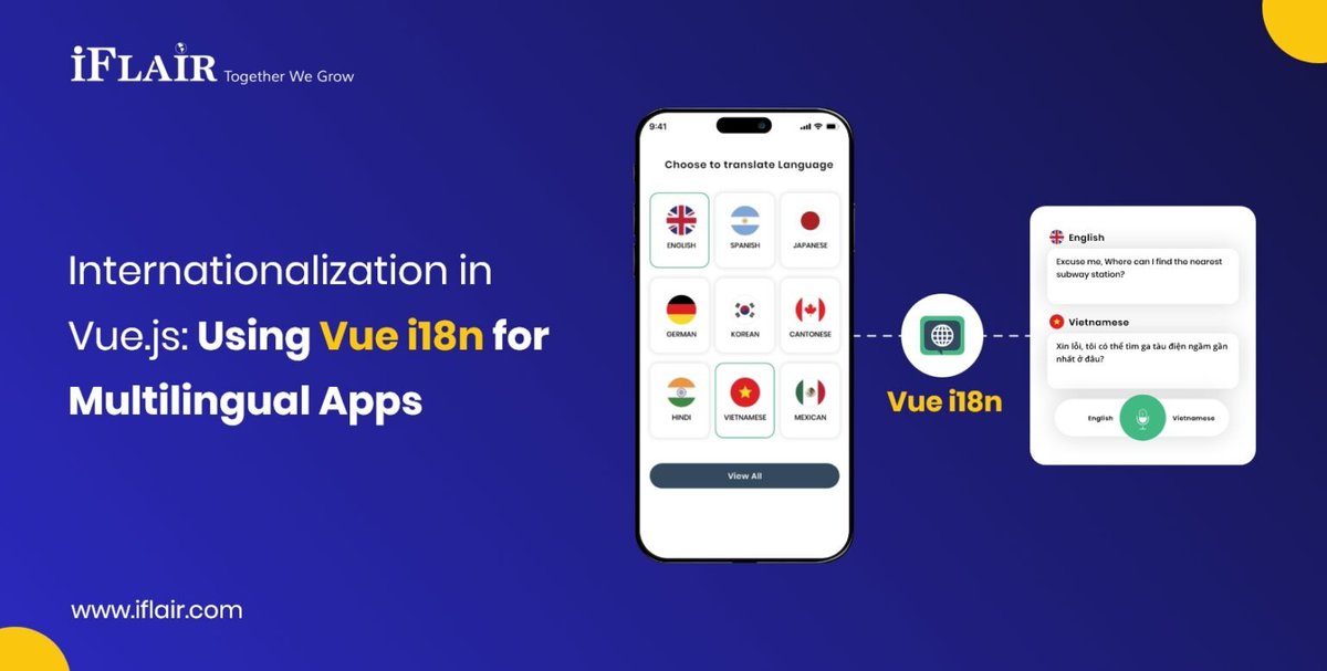 iFlairWebTech's tweet image. Do you want to create deployable applications across the globe with Vue.js? Find out how to use Vue-i18n... 

iflair.com/internationali…

#VueJS #Internationalization #Vuei18n #MultilingualApps #WebDevelopment #FrontendDevelopment #SoftwareDevelopment #JavaScriptDeveloper
