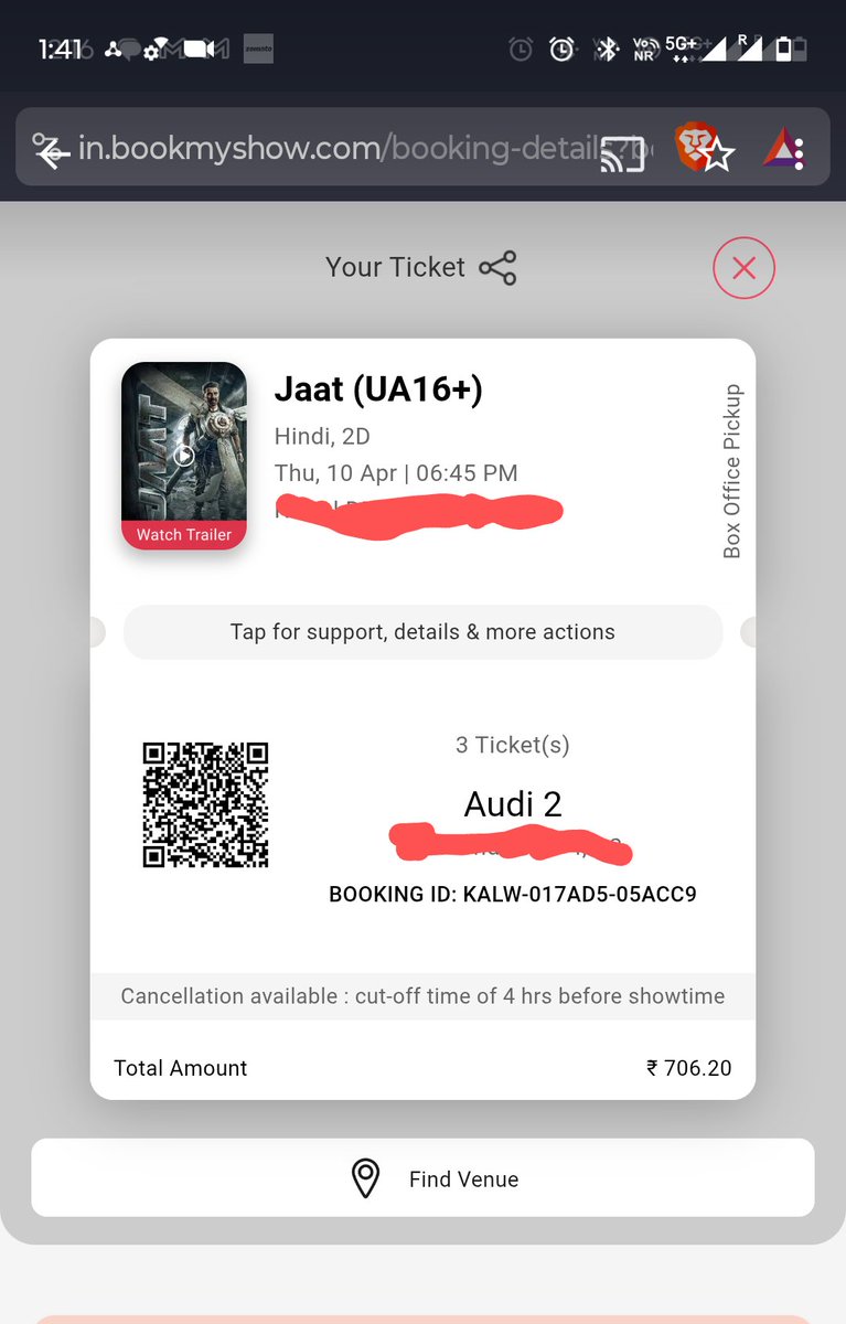 Siddh7597's tweet photo. Booked the tickets. Waiting for the moment to get thrilled.

#SunnyDeol
#JaatBlockbuster 
#Jaat 
#JaatAllTimeBlockbuster 
#Bollywood https://t.co/6mKqUfW3T7