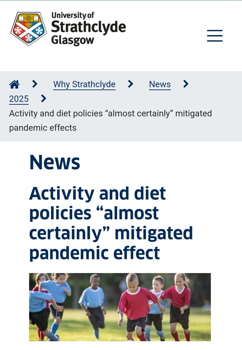 **Covid-19 impact Report Card**
🏴󠁧󠁢󠁳󠁣󠁴󠁿A Scotland analysis of data before/ after pandemic assessed that activity and diet policies “almost certainly” mitigated pandemic effect in children.
🤝Well resourced, implemented and evaluated policies make a difference!
strath.ac.uk/whystrathclyde…