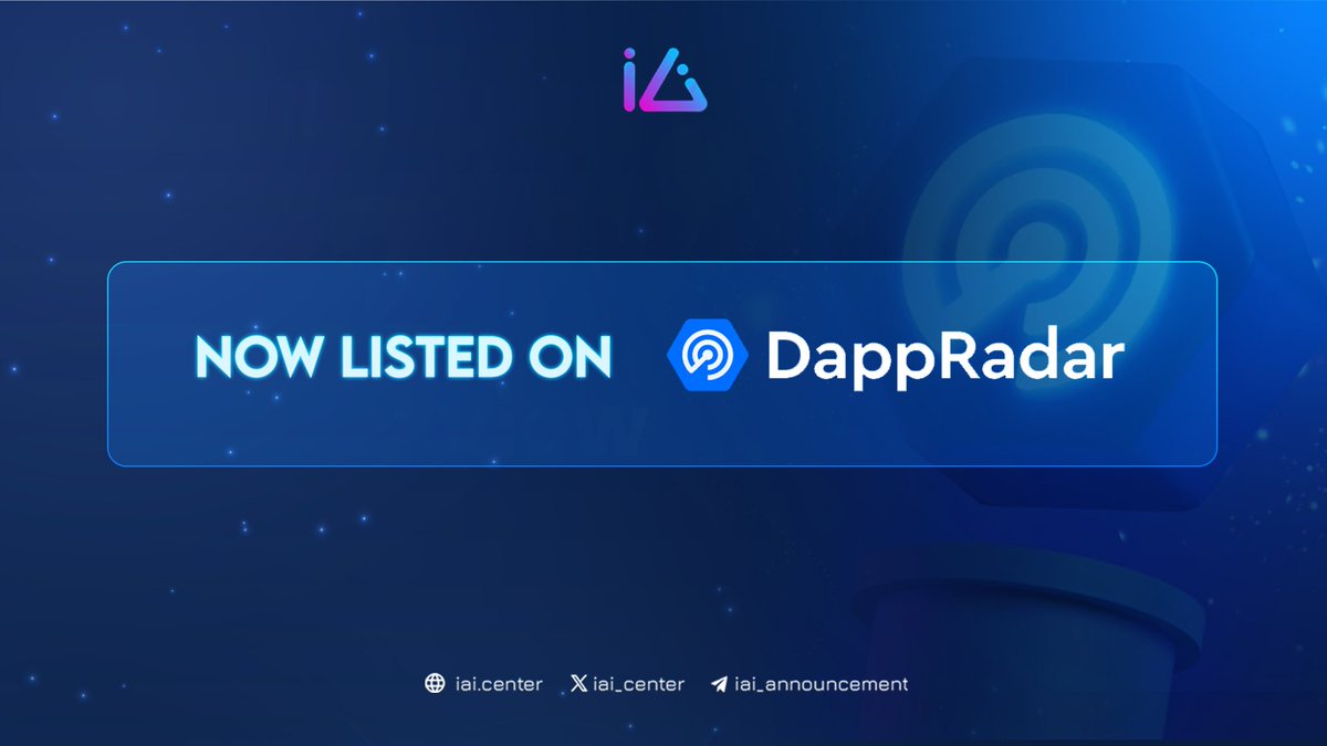 iai_center's tweet image. iAI is now live on @DappRadar – The World’s Dapp Store!

Explore how iAI is reshaping the future with:
🤖 AI-powered Personal Assistants
🚗 Autonomous Driving Platforms for smart cities
🌐 Web3-powered Autonomous Systems
.
As a leading AI PaaS project, we’re building intelligent…