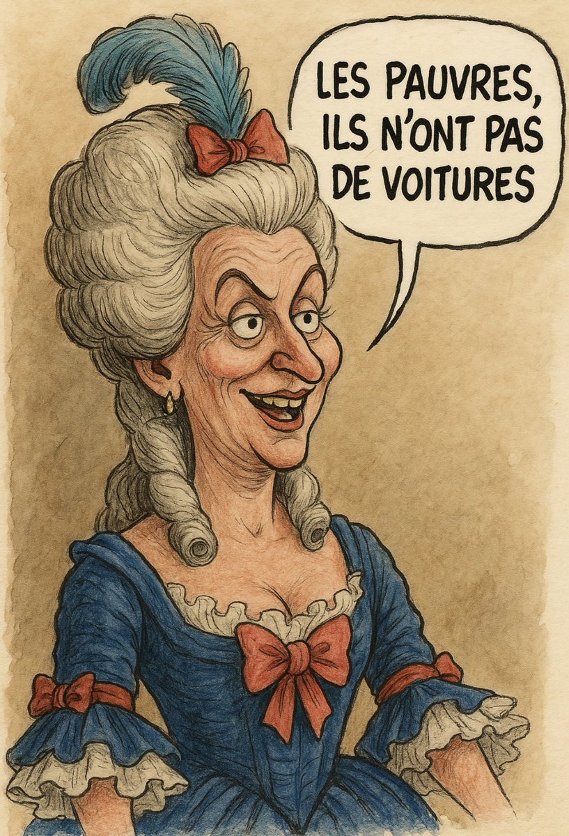 lesGueuxZFE's tweet photo. “Les pauvres n’ont pas de voitures ? Qu’ils prennent des trottinettes !”
@AgnesRunacher ou Marie-Antoinette 2.0 : même mépris, même perruque.
Quand l’écologie devient l’outil chic de la violence sociale.
#ZFE #LesGueux #MarieAntoinette https://t.co/U49z1EACGE