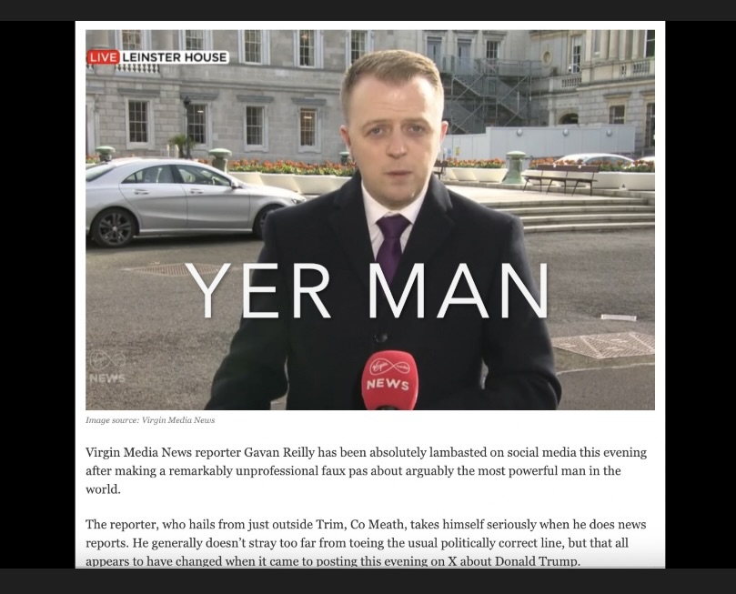 sarahlmull82's tweet photo. As @realDonaldTrump's No:1 Irish Supporter 

I take GREAT OFFENCE when I hear the #FakeNews media referrin 2 the most #POWERFUL💥Man in the world,President Donald John Trump as #YerMan 

Could U kindly REFER to him as #PresidentTrump durin your broadcasts show him RESPECT Thank U https://t.co/lS9EH8Jb2V