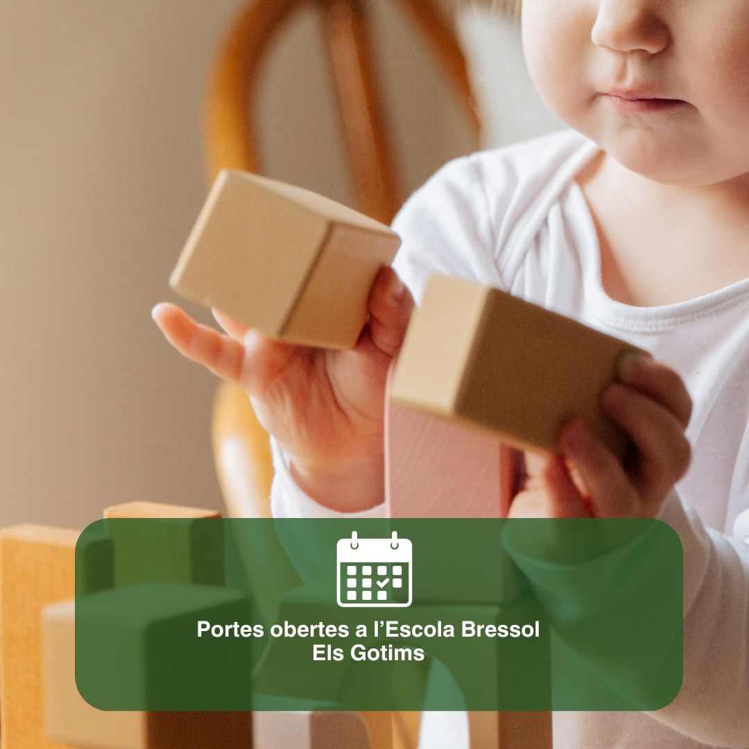 🎉 Portes Obertes a l'Escola Bressol Els Gotims! 👶

El dimecres 7 de maig a les 16:30 h obrim les portes 
👀 Inici de la visita: 16:30 h
📍 Escola Bressol Els Gotims
📞 93 771 63 37
📧 a8060654@xtec.cat

Us hi esperem amb molta il·lusió! 🌈💛

#ElsGotims #EscolaBressol