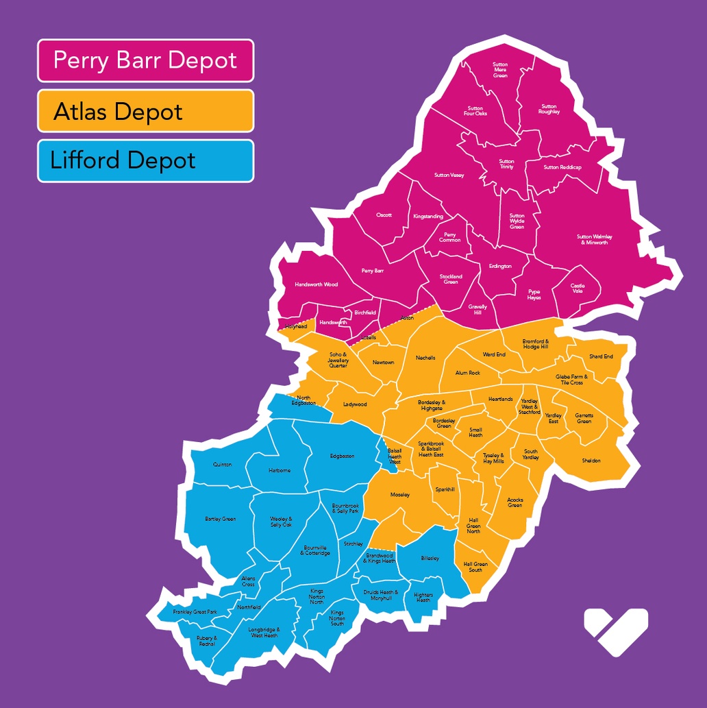 BhamCityCouncil's tweet photo. All our waste wagons have been deployed citywide this morning. Crews have assigned roads to collect daily, to clean-up the excess side waste. 

You may see our wagons in your area, please leave bins at the edge of your property (or collection point) we will collect asap 1/2 https://t.co/gBOXRSlMR7