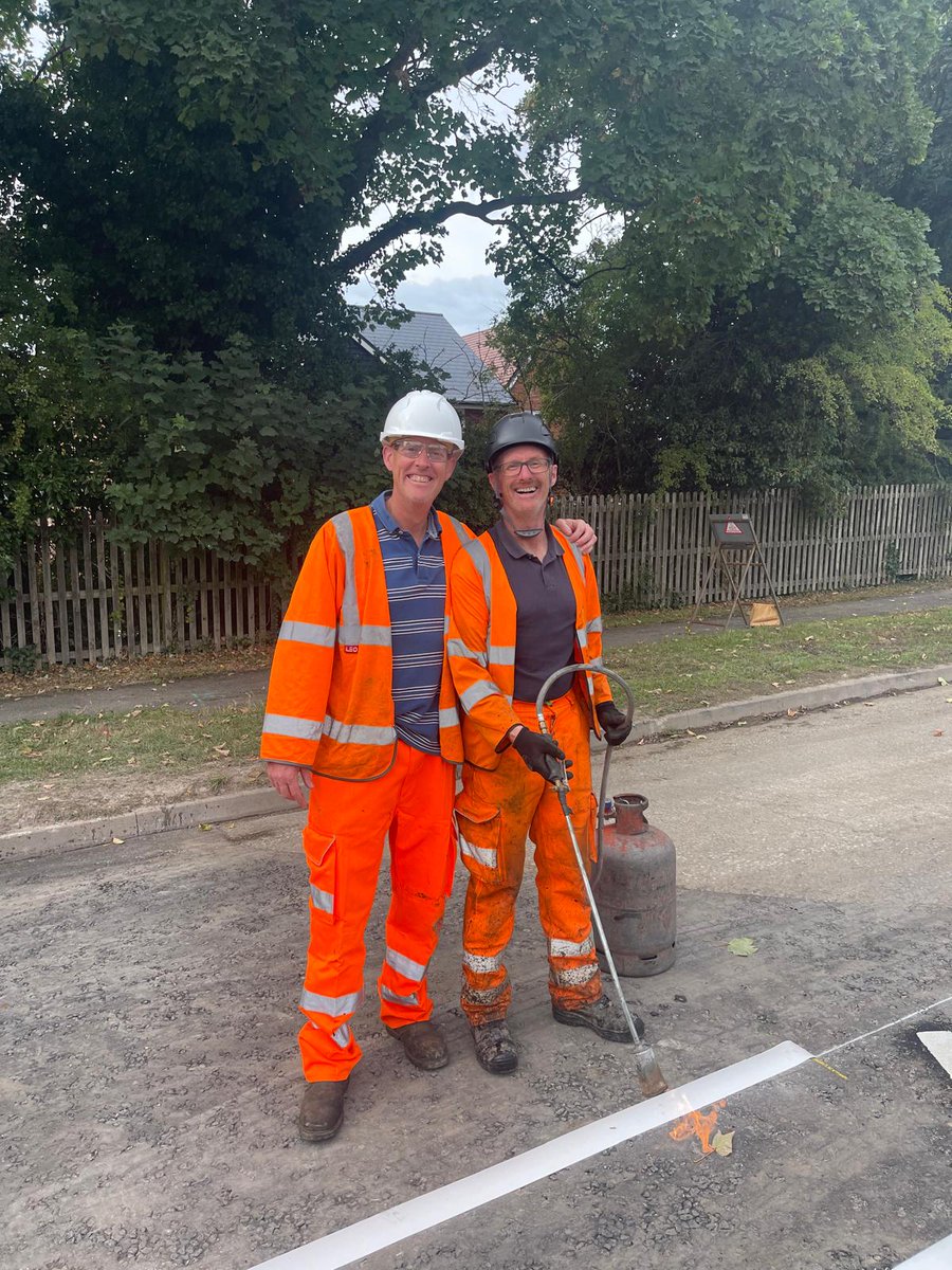 elmsurfacingltd's tweet photo. The dream team strikes again! 💪

Paul &amp; Jeff were back on site last week working on a project for HS2 - bringing over 50 years of combined experience.

Legends in hi-vis, these two know their stuff. Great work, lads! 👷‍♂️👏

#HS2 #DreamTeam #ConstructionLife #50YearsStrong https://t.co/iEy18c4uRH