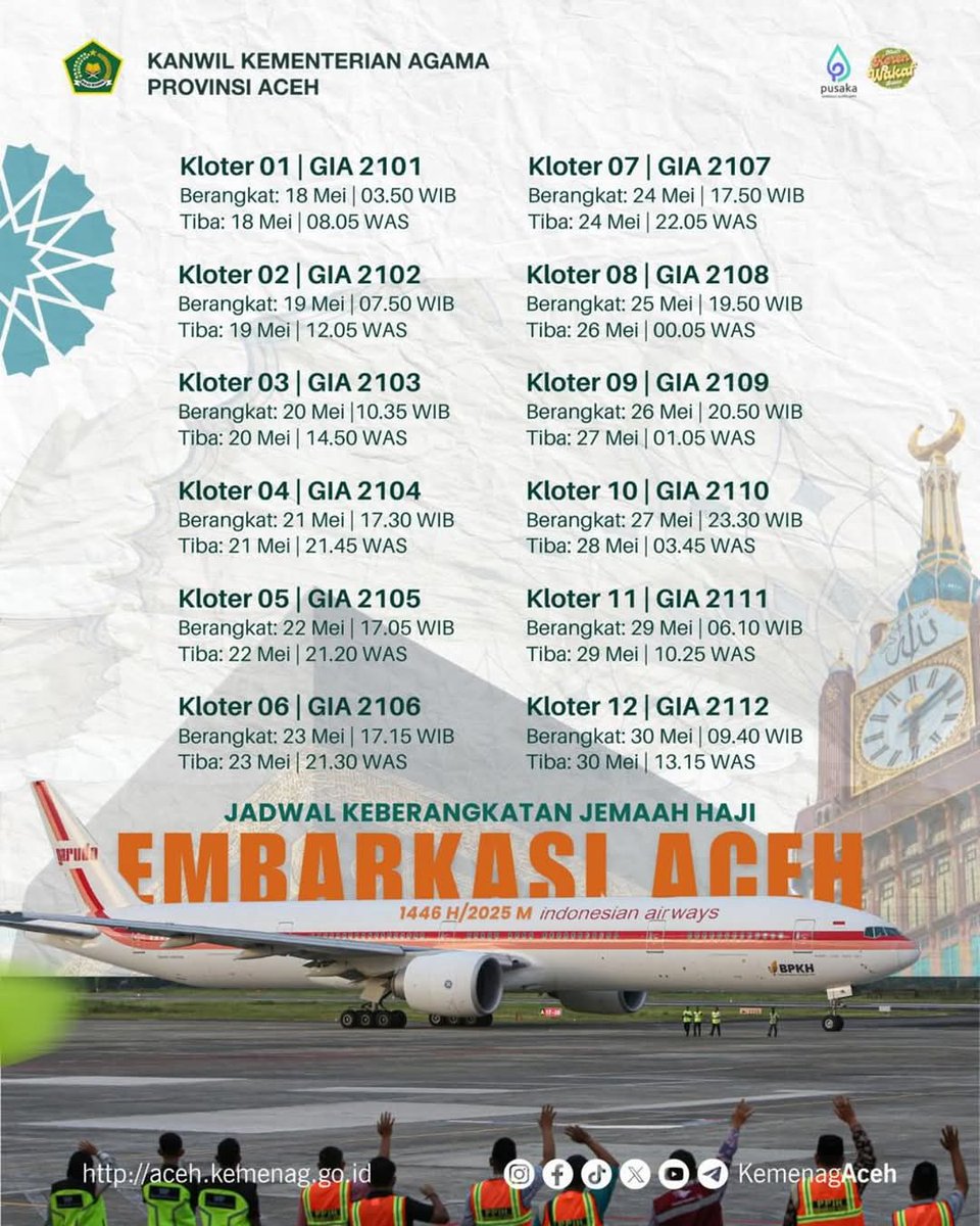 Pelaksanaan ibadah haji sudah semakin dekat. Saudara-saudara kami yang diberikan kesempatan tahun ini mimin doakan selalu dalam keadaan sehat sehingga bisa melaksanakan haji dengan sempurna dan menjadi haji mabrur. Amin ya rabb ☺️🤲

#haji #haji2025 #kemenagaceh