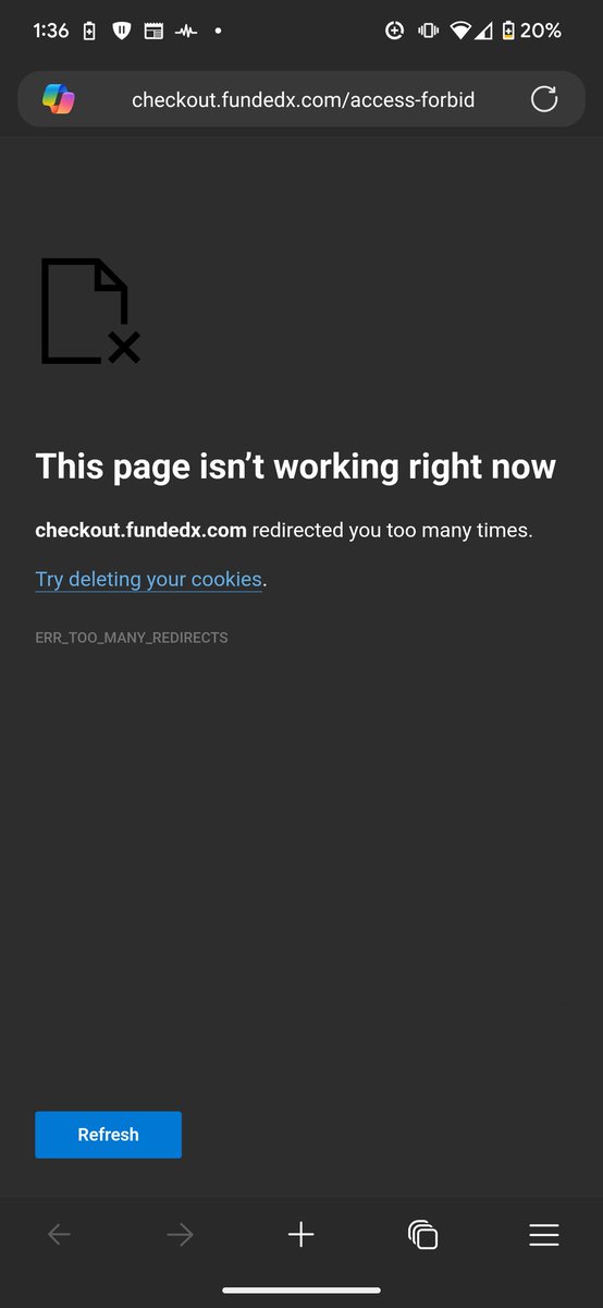 justahahn's tweet photo. @fundedxprop Access forbidden error when checking out https://t.co/VEIDa1dzQg
