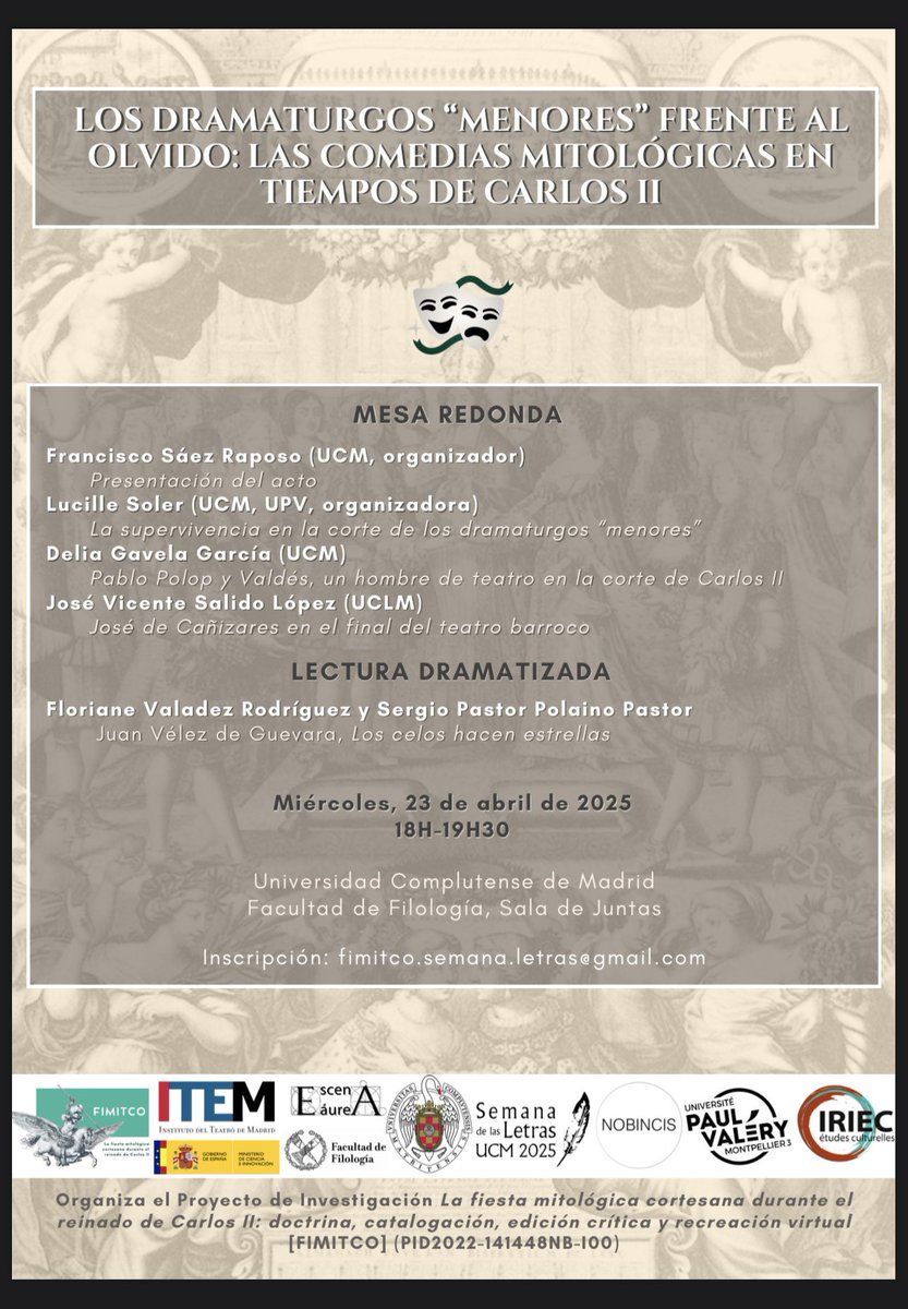 fimitco's tweet image. Los esperamos el próximo 23 de abril a esta actividad dentro de la Semana de las Letras en la Facultad de Filología, UCM. #ucm