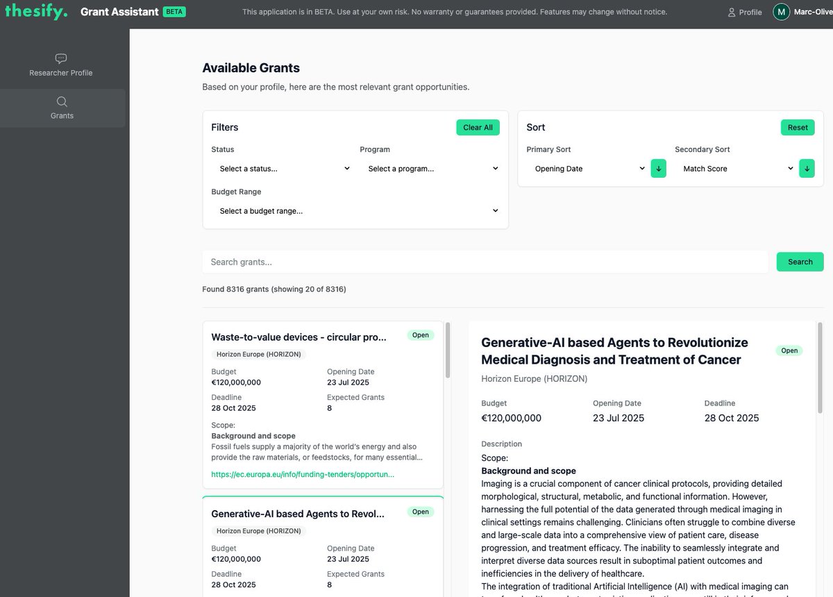 We'll soon release our Grant Assistant. 
Find the best matching grant opportunities for your group.