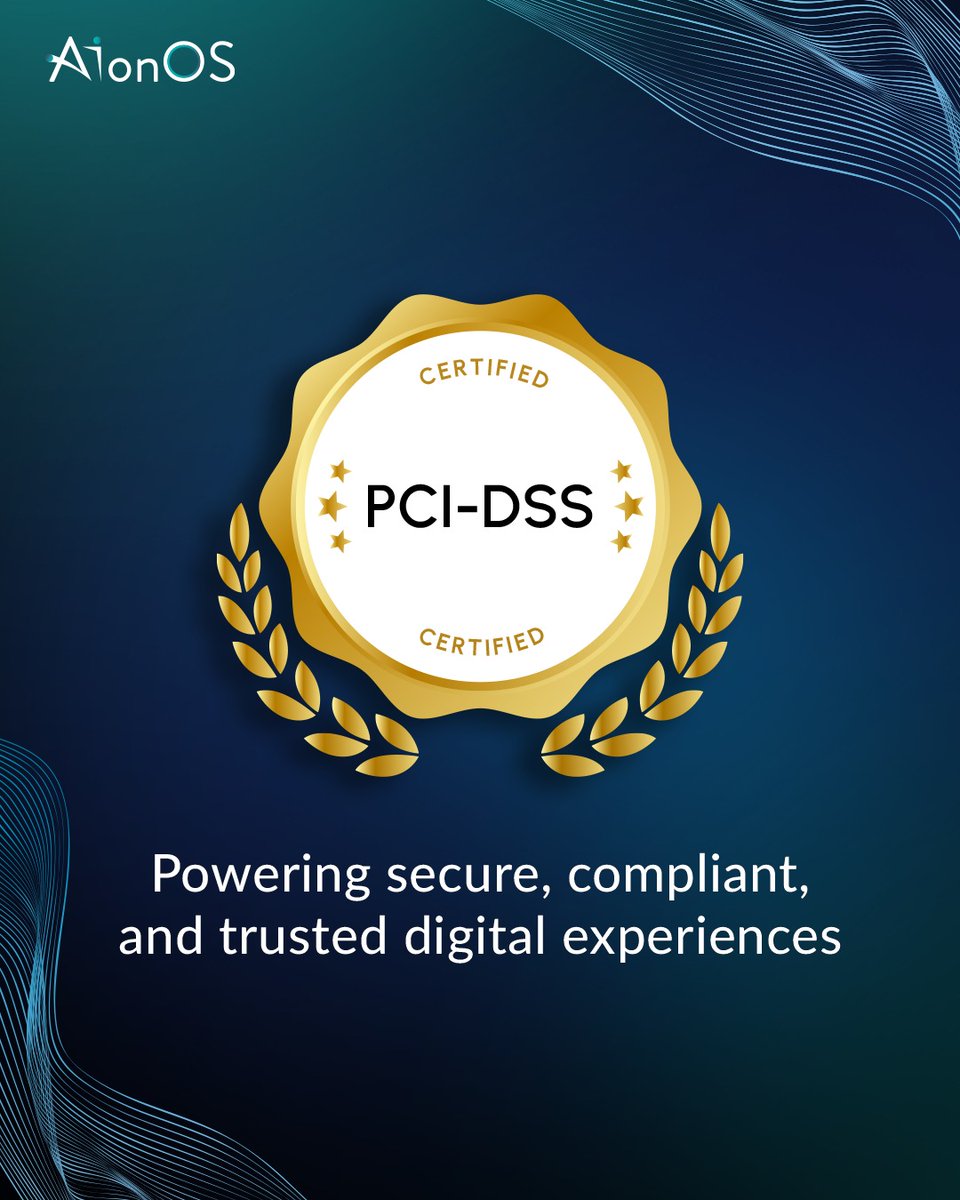 AIonOS is Now PCI DSS Certified — Data Deserves the Best Protection.

This milestone reflects our dedication to safeguarding every payment transaction and ensuring compliance at every touchpoint.

#PCIDSS #AIonOS #DataSecurity #Compliance #SecureTransactions #TrustInTech