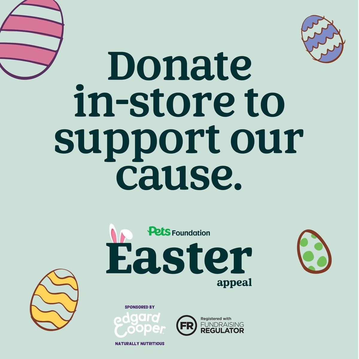 The <a href="/petsfdtnuk/">Pets Foundation</a> Easter Appeal starts tomorrow and your donations will help raise vital funds for animal charities like us. Our volunteers will be in-store at <a href="/PetsatHome/">Pets at Home</a> #Slough on 12, 13 &amp; 19 April.  🐰🐣🐾🙏  #fundraiser #petsfoundation  #petsathome