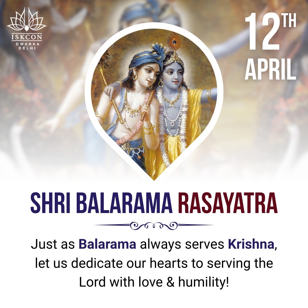 ISKCON Dwarka Delhi (@iskcon_dwarka) on Twitter photo On this auspicious day of Shri Balarama Rasayatra, let us be inspired by the eternal bond of love and service between Balarama and Krishna. 💙
May we serve the Lord with the same dedication, love, and humility that Balarama exemplifies. 🙏✨ On this auspicious day of Shri Balarama Rasayatra, let us be inspired by the eternal bond of love and service between Balarama and Krishna. 💙
May we serve the Lord with the same dedication, love, and humility that Balarama exemplifies. 🙏✨