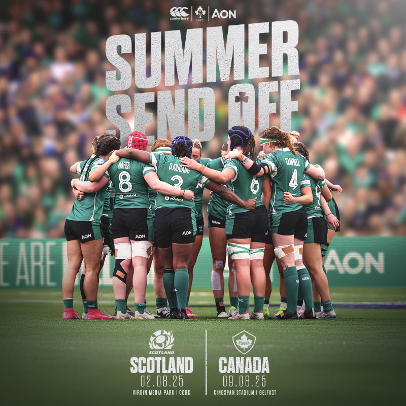 IrishRugby's tweet photo. We're delighted to announce two home Summer Tests for Ireland Women against Scotland and Canada this August! 🙌

#IrishRugby