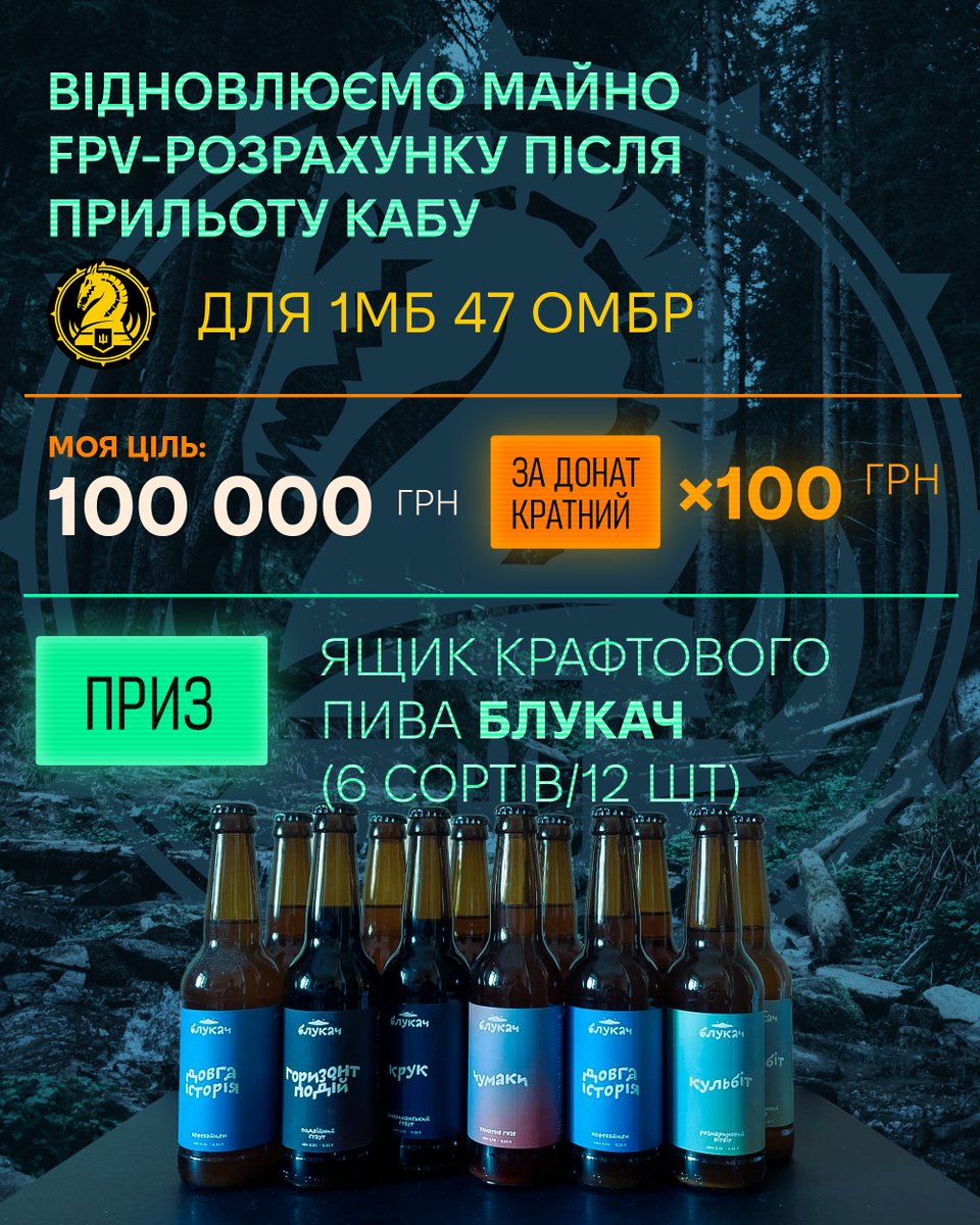 ЯЩИК КРАФТОВОГО ПИВА ЗА 100 ГРИВЕНЬ

Банка: send.monobank.ua/jar/8tfA3k6a7S 

Шановні, дуже треба допомогти пані <a href="/kazhjan/">молодша Кажант</a>  з 47 бригади відновити майно fpv-розрахунку після прильоту КАБу на білгородському напрямку. Тож долучаюся дружньою банкою на 100к. 

Зробіть репост, хто має пузо