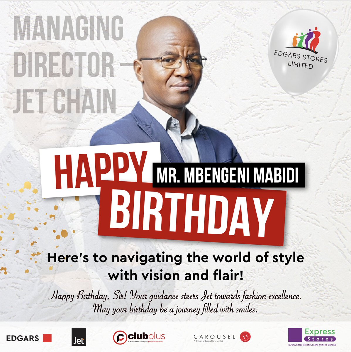 Style is timeless  and so is great leadership.
Today we celebrate not just another year, but the impact of a man who brings vision, strength, and soul into everything he touches. Happy Birthday, Mr. Mabidi.
#Edgars #TimelessLeadership #EleganceInMotion