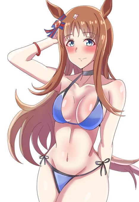 [落書き] 暑いので水着グラスちゃん描きました!!#ウマ娘  #グラスワンダー 