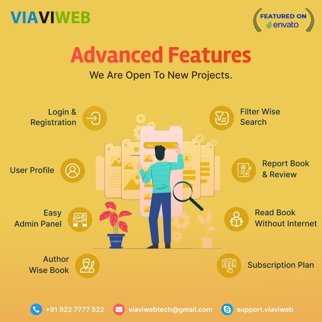 viaviwebtech's tweet image. Create your own Android EBook App at an affordable price with lifetime free updates of the source code.

1.envato.market/YxGqO

WhatsApp: +919227777522

#eBookApp #AndroideBookApp #BookApp #eBookAndroidApp #SourceCode #Viaviweb #Viaviwebtech #Codecanyon #EnvatoMarket #Envato