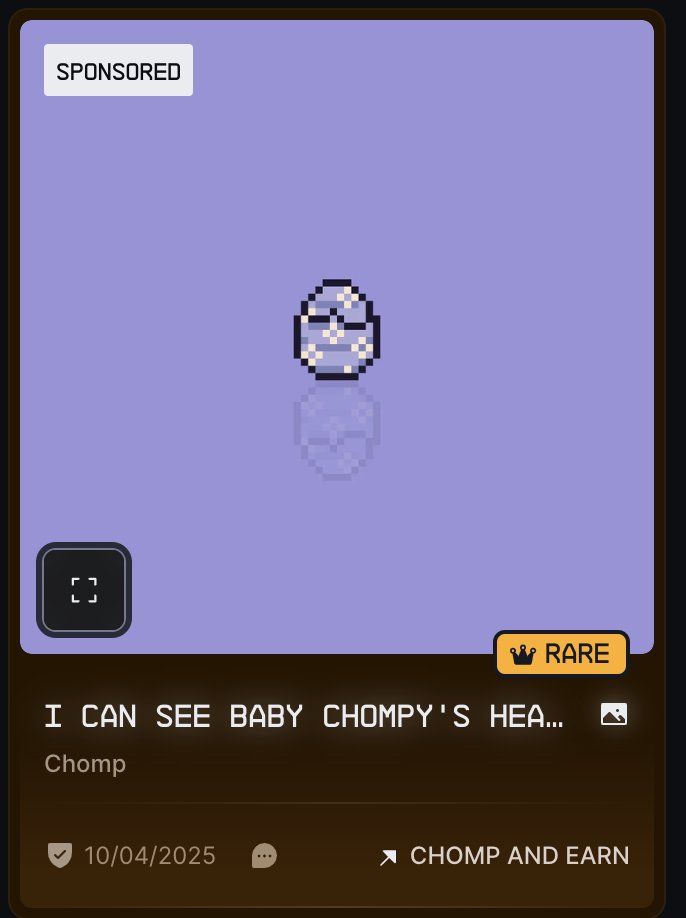 Chomp earn repeat. Ready for easter with <a href="/chompdotgames/">CHOMP</a>  <a href="/drip_haus/">DRiP 💧</a> 
Minted my rare egg #solana