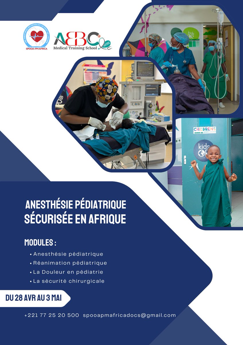 spooapmMC's tweet photo. We support this program of Paediatric Anaesthesia we Recommand you to do the same, Safer Care in another way of taking care of Africa , Applications are Still openned https://t.co/ZPgnMKo2sa fill this form and you will be contacted if you want to participate https://t.co/f9QX1V034K
