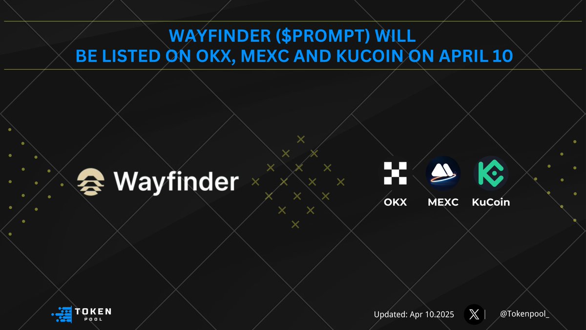 tokenpool_'s tweet photo. 🚀 Exciting News💥
$PROMPT @AIWayfinder will be listed on major platforms
📍Platform:
@okx
@kucoincom
@MEXC_Official
‼️Will $PROMPT shine bright in the crypto space? ⁉️💫
#NewListing #CryptoNews #PROMPT #AIWayfinder" https://t.co/rdsW8WXcDb