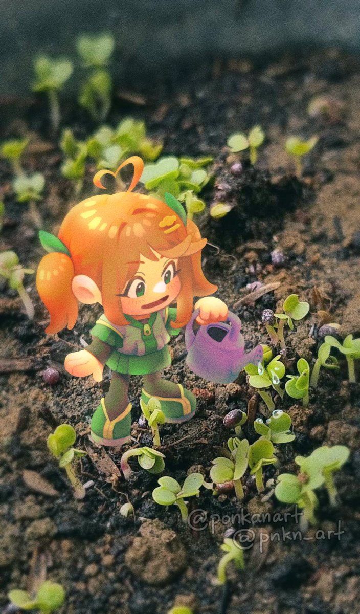 i started gardening! planted some basil and lettuce and hopefully i get to eat salad when they grow up 🌱