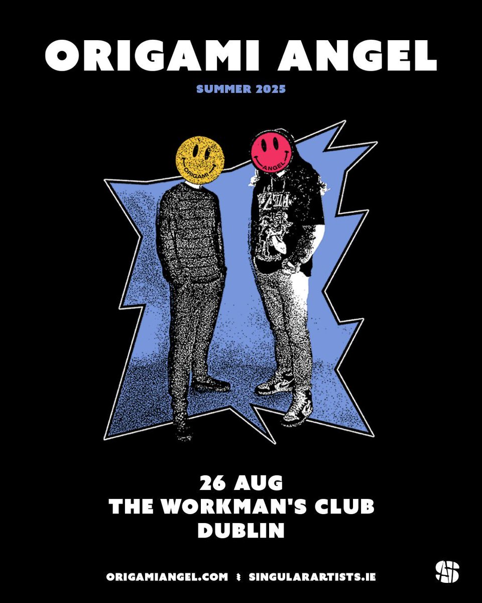 Singular Artists (@singularartists) on Twitter photo NEW : <a href="/GAMIGANG/">Origami Angel</a>
ORIGAMI ANGEL - LIVE
<a href="/WorkmansDublin/">The Workmans Club</a>
26th August 2025
Gen-Sale: Fri 11th Apr - 10am
singularartists.ie/show/origami-a…
In support of the DC
emo/punk duo's 3rd album
FEELING NOT FOUND
( out now via <a href="/CIRecs/">Counter Intuitive</a> ) NEW : <a href="/GAMIGANG/">Origami Angel</a>
ORIGAMI ANGEL - LIVE
<a href="/WorkmansDublin/">The Workmans Club</a>
26th August 2025
Gen-Sale: Fri 11th Apr - 10am
singularartists.ie/show/origami-a…
In support of the DC
emo/punk duo's 3rd album
FEELING NOT FOUND
( out now via <a href="/CIRecs/">Counter Intuitive</a> )