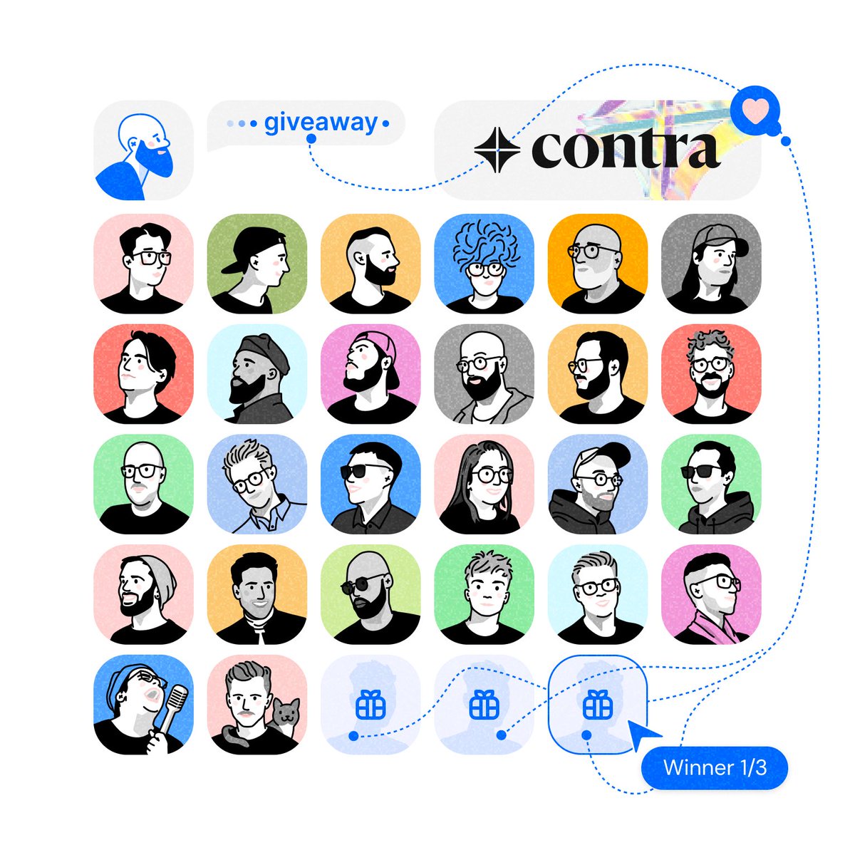 Giveaway of 3 tiny avatars! 
Contest sponsored by <a href="/contra/">Contra</a> 🥳

To enter:
-simply give a like 🩶
-not mandatory to RT or comment, only if you want it badly.

We will randomly pick the winners in 48 hours. Good luck!