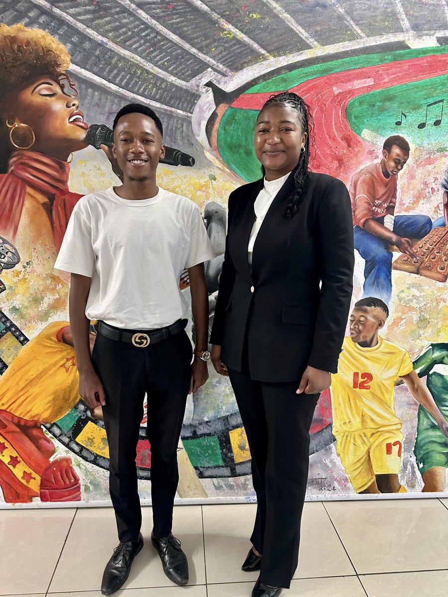 DeanChimhini's tweet photo. It was an honour to pay a courtesy visit to the Deputy Minister of Sports, Recreation, Arts and Culture, Hon E. Jesaya, discussing opportunities to collaborate on youth empowerment and sports development in Zimbabwe. Exciting times ahead for our nation’s future! https://t.co/7n4hEoRKjc