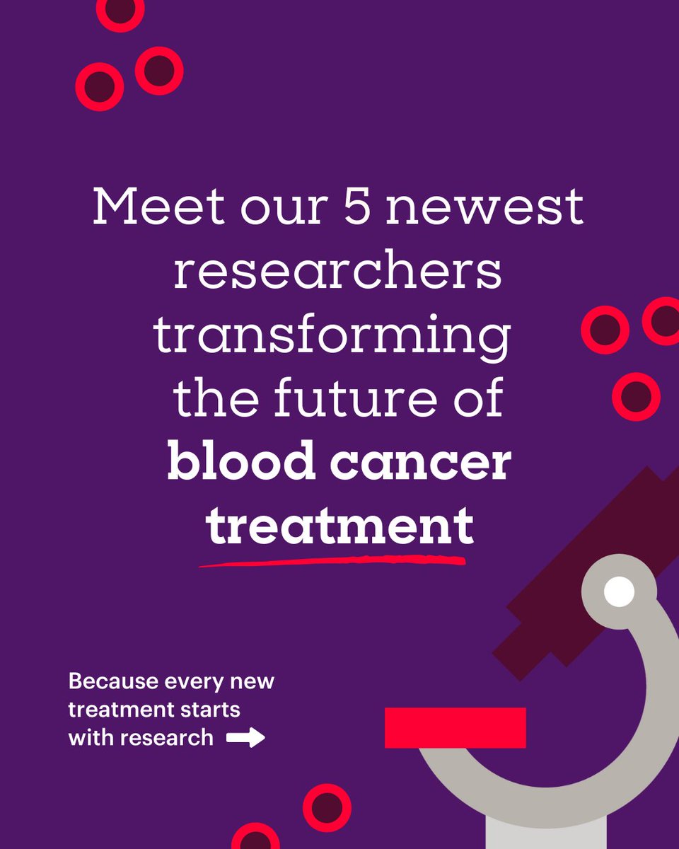 Every new treatment starts with research. 

Meet our 5 newest researchers working to change the future of blood cancer treatment 🧑‍🔬👏
🧵...
